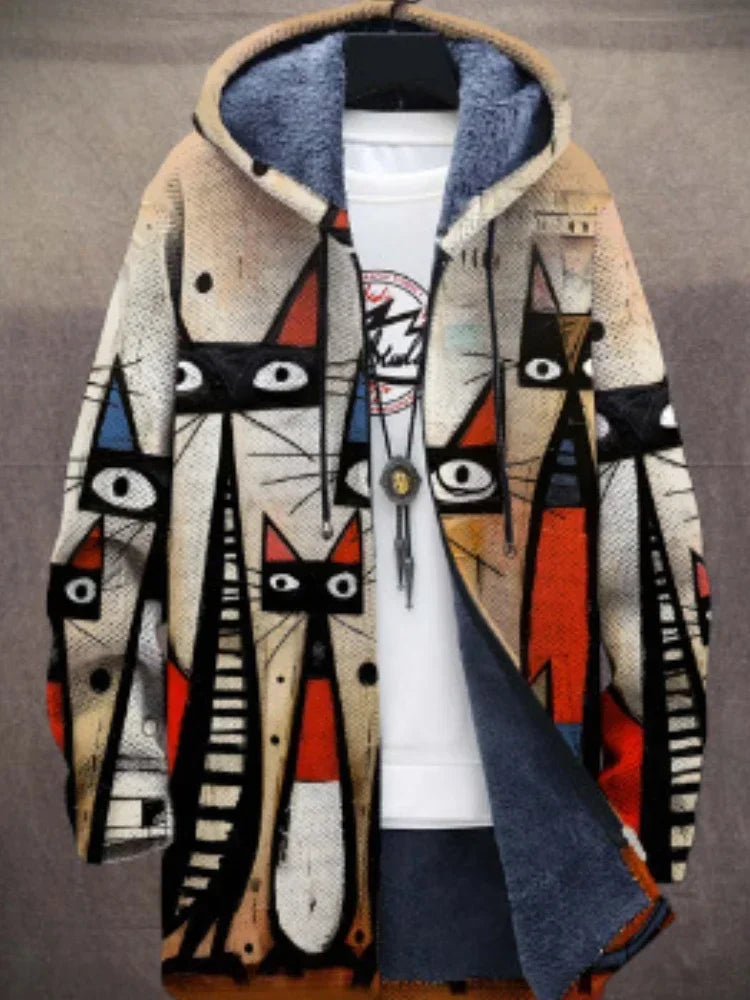 CHARLIE - COAT WITH ARTISTIC PRINT