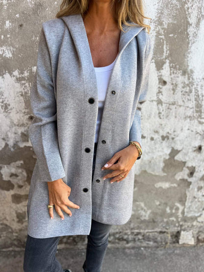 ETHEL - CASUAL SINGLE-BUTTON HOODED JACKET