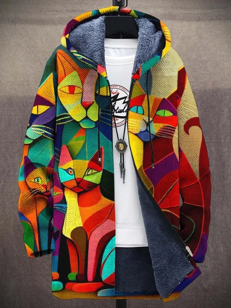 CHARLIE - COAT WITH ARTISTIC PRINT